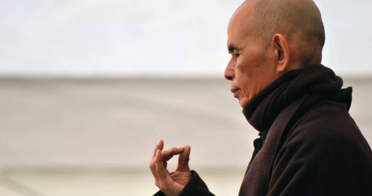 Thich Nhat Hanh eyes closed mudra